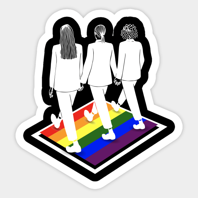 Women's Rainbow LGBT Crosswalk Sticker by Abuewaida 